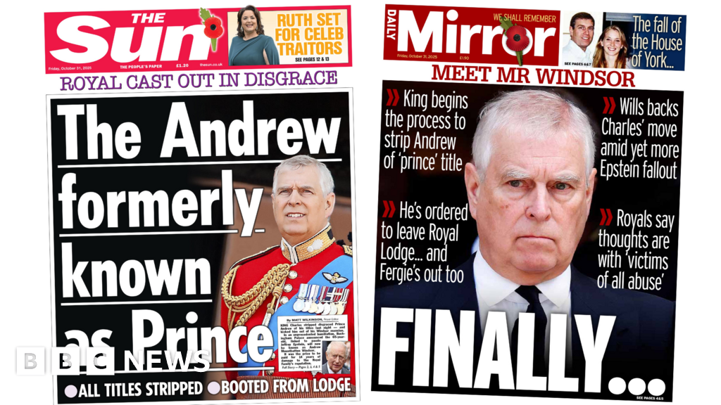 'The Andrew formerly known as Prince' and 'meet Mr Windsor'